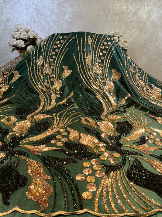 Tissu vert Rotana